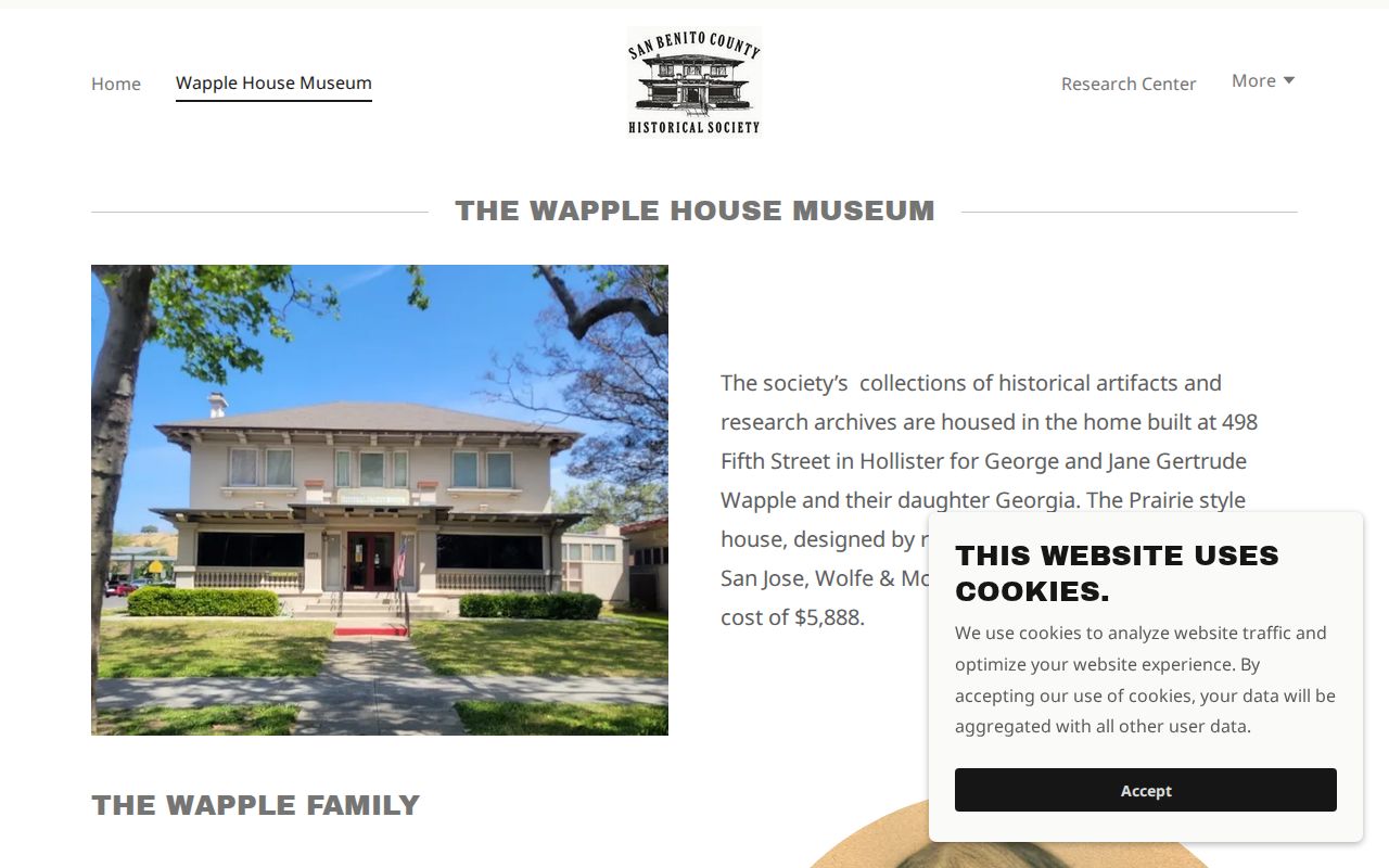 Hollister city directory Historical Society Wapple House archive