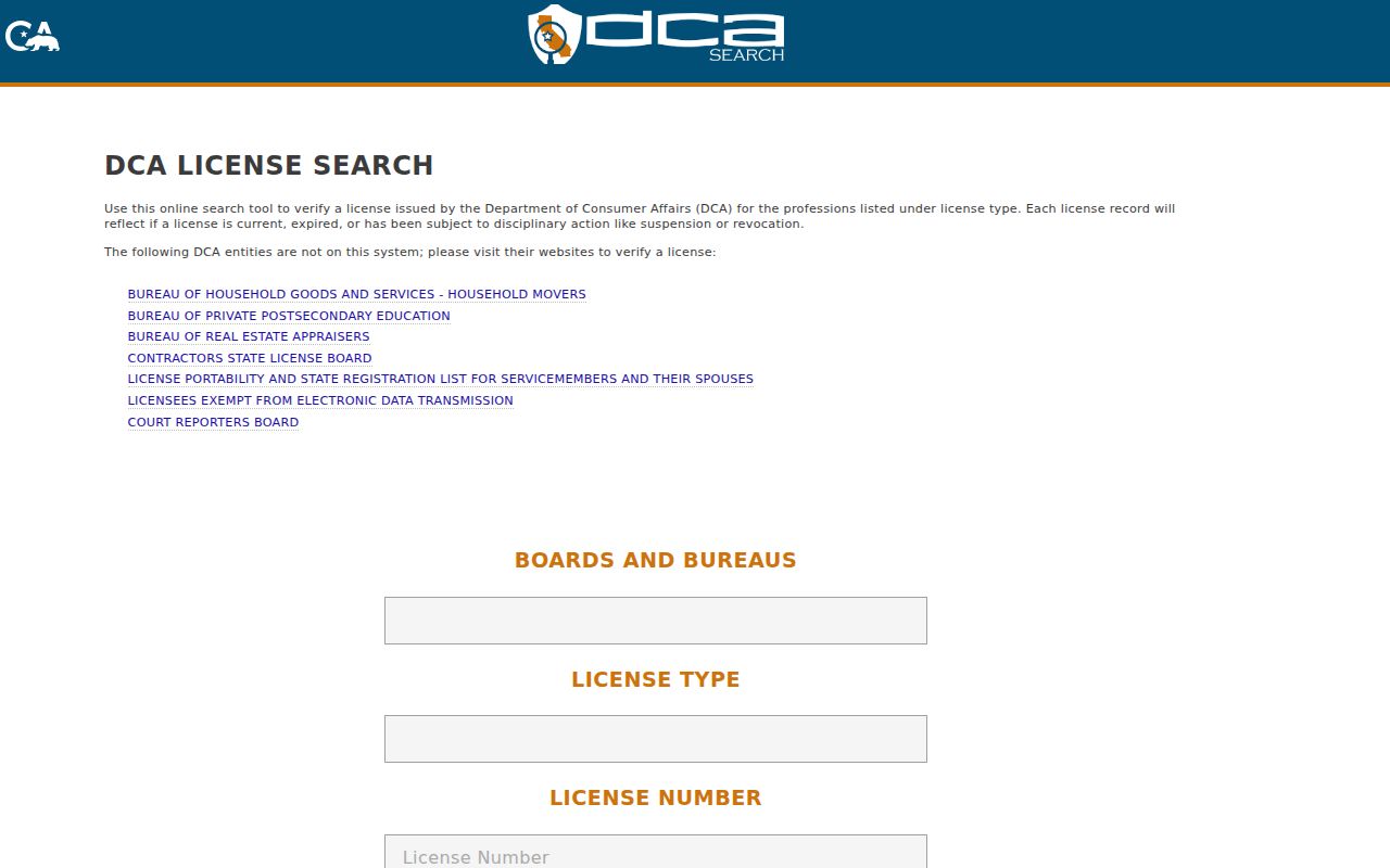 Hollister resident lookup, California professional license search