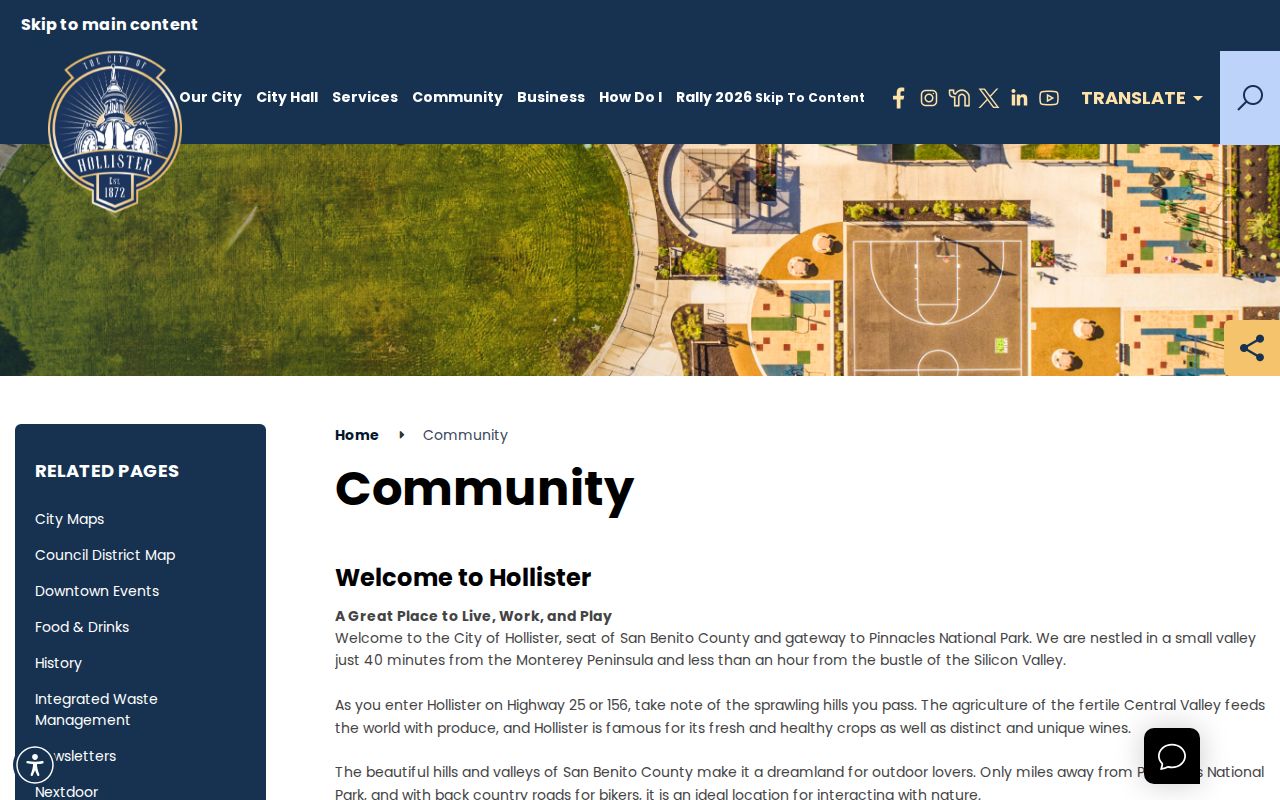 Hollister ZIP code directory, Hollister community resources